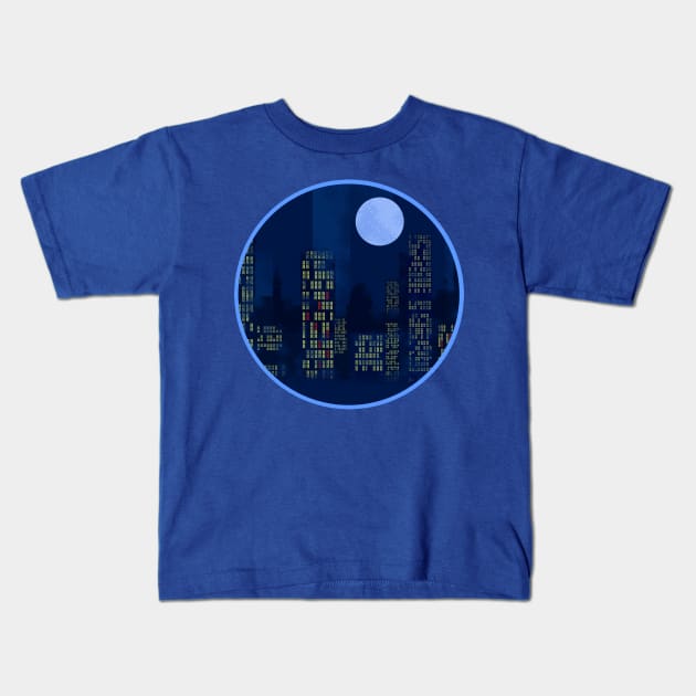 City Lights Kids T-Shirt by Scratch